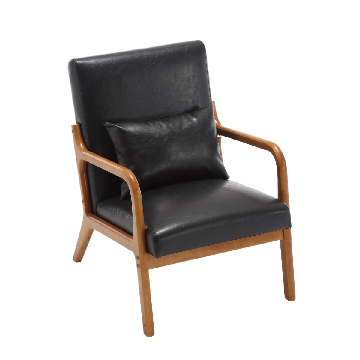Modern Accent Chair with Pillow Black