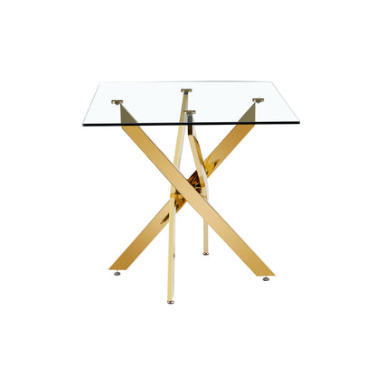 Clear Glass Table Gold