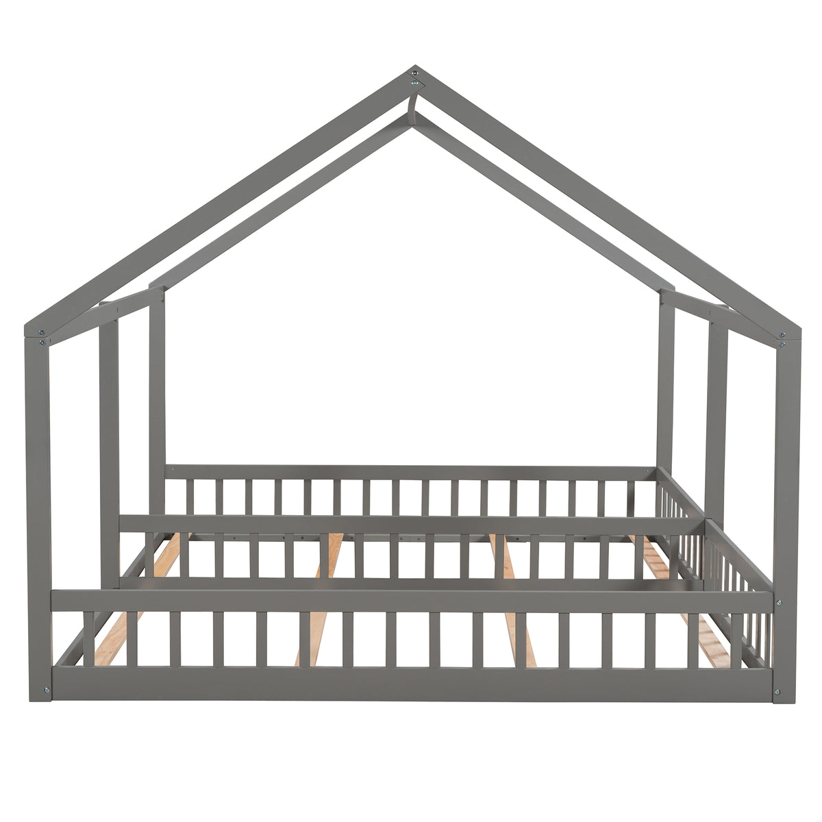 Twin House Platform Bed Gray