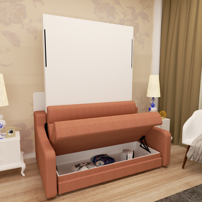 Full Sofa Bed with Drawers White