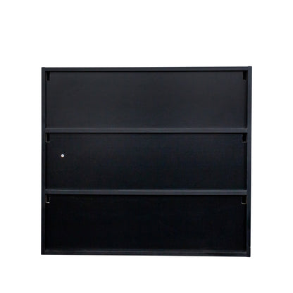 Black Glass Shoe Cabinet with RGB LED Lights