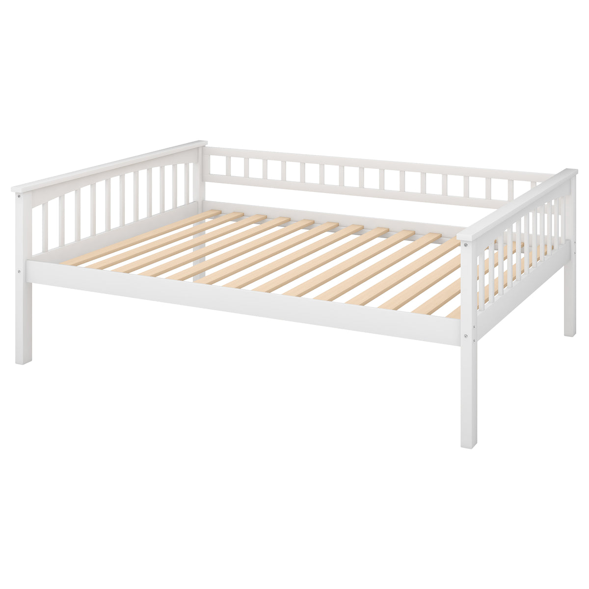 Convertible Full Bunk Bed with Drawers White