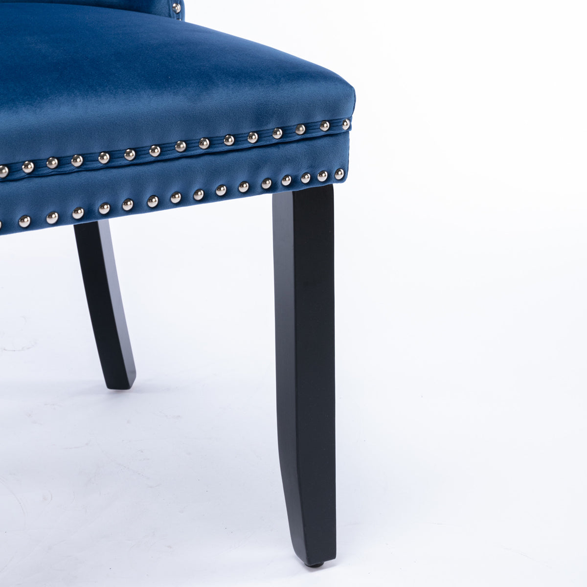 Tufted Velvet Dining Chair Set (2 pcs) – Blue
