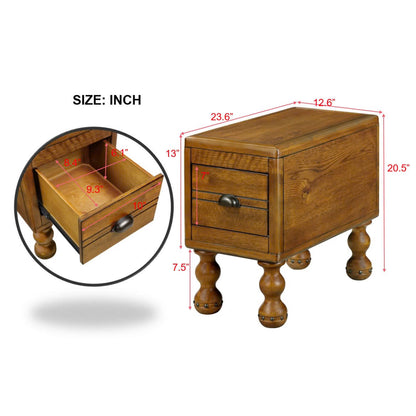 Antique Brown Wood End Table