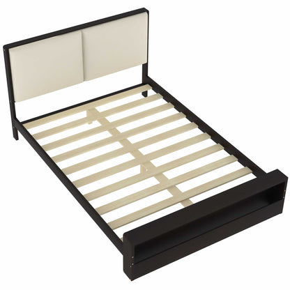 Queen Platform Bed with LED Headboard Espresso