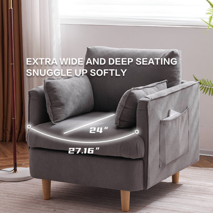 Modern Fabric Club Chair Gray