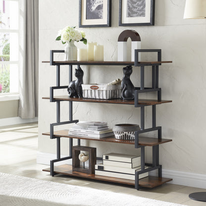 4-Tier Industrial Metal Bookshelf