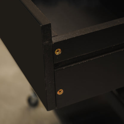 Mobile Kitchen Island with Rubber Wood Top