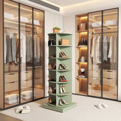 6-Layer 360° Rotating Shoe Rack Green