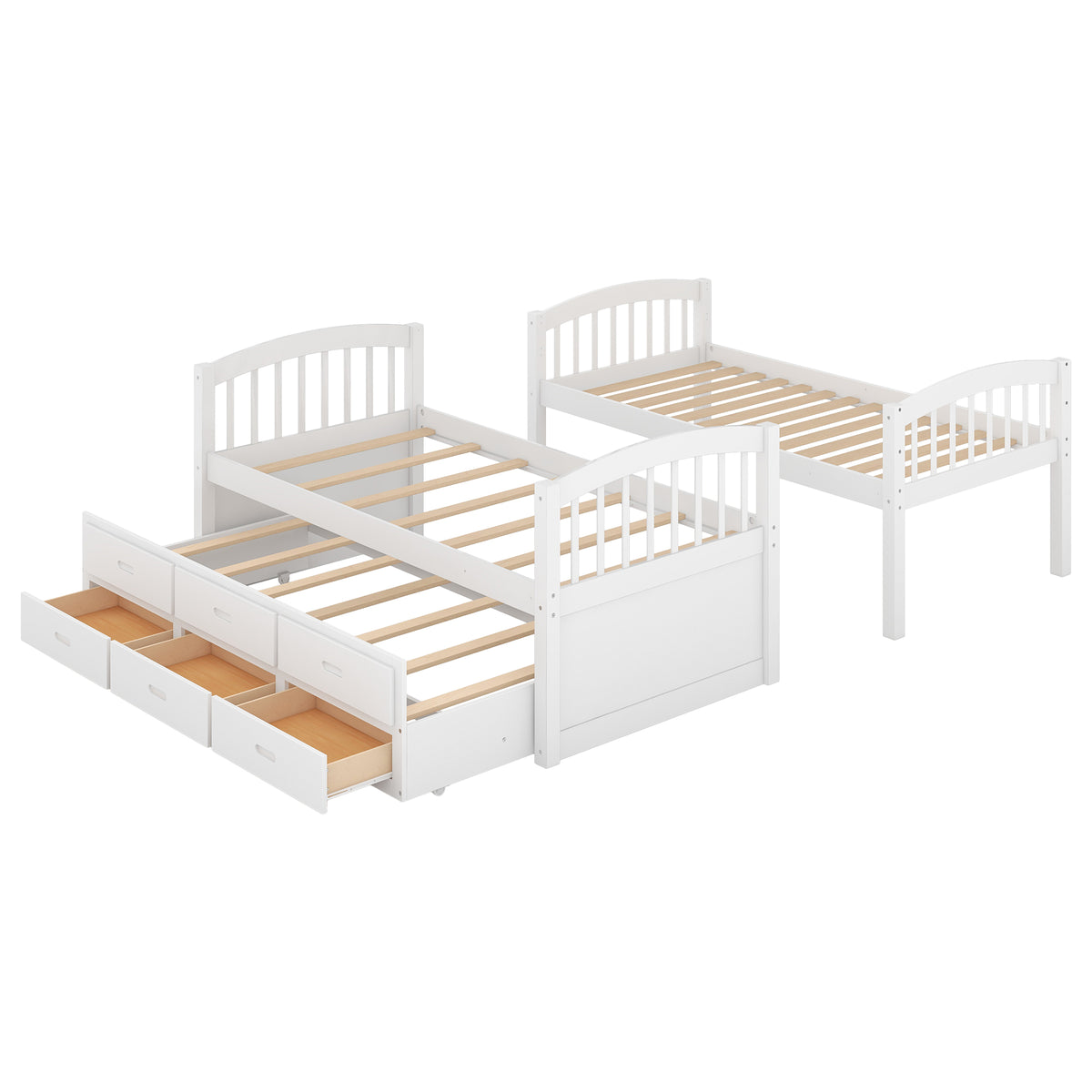 Twin Over Twin Bunk Bed White