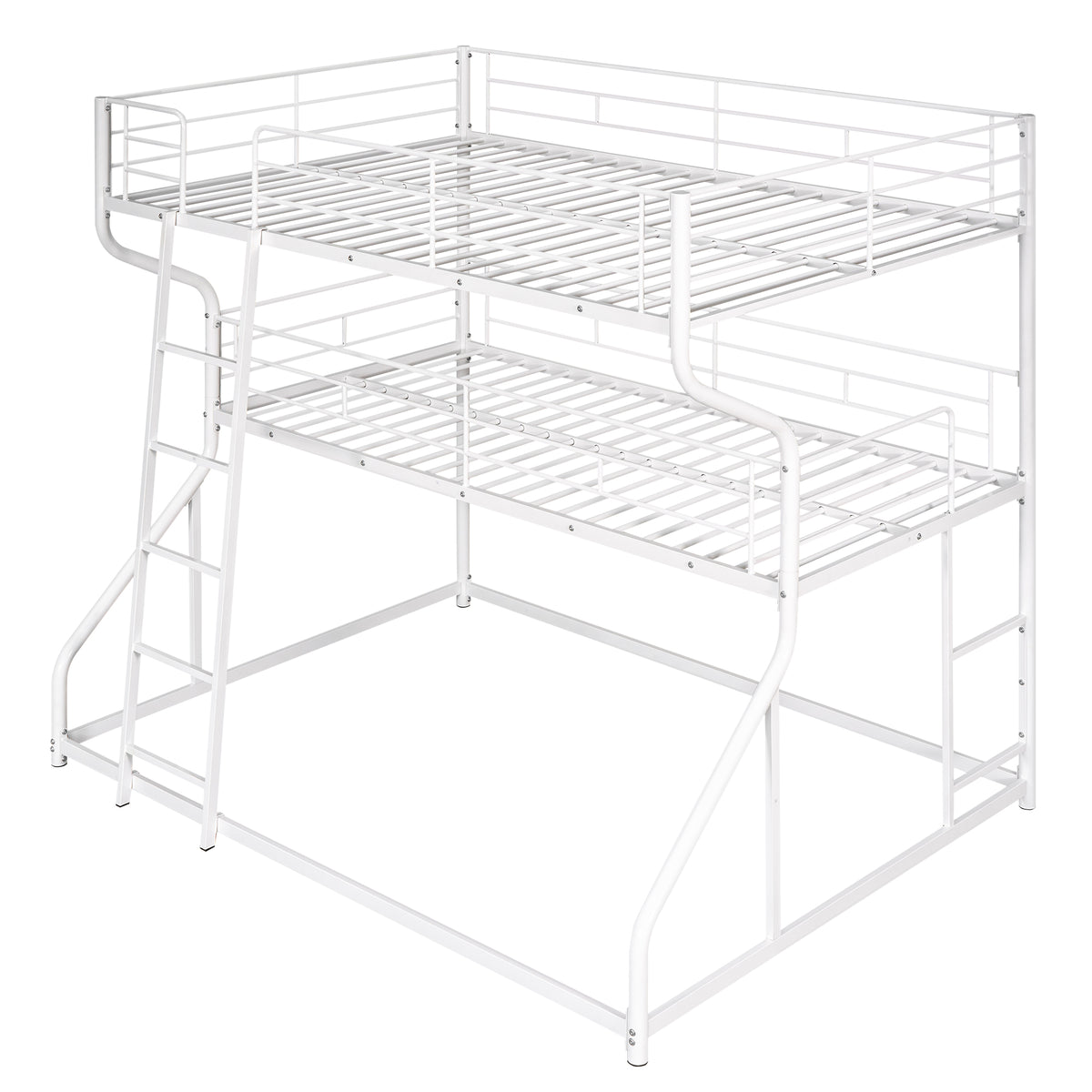 White Triple Bunk Bed – 3-Tier Space-Saving Metal Frame for Kids & Teens