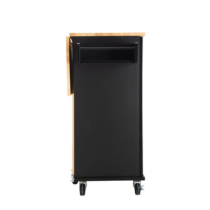 Extendable Kitchen Island with Rubber Wood Top