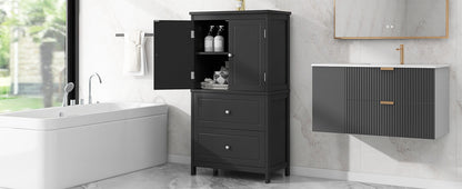Black Bathroom Storage Cabinet with Drawers