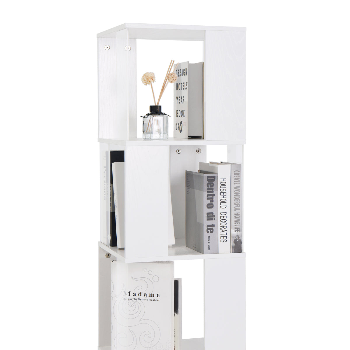 Rotating Acrylic Bookshelf Organizer