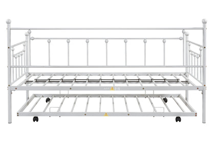Metal Double Platform Bed Light Gray