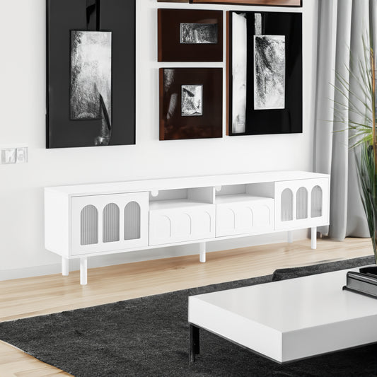 Cream Gloss LED TV Stand – 80”