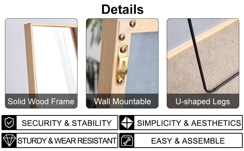 Solid Oak Vanity Mirror Set (3 pcs)