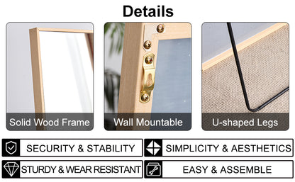 Solid Oak Vanity Mirror Set (3 pcs)