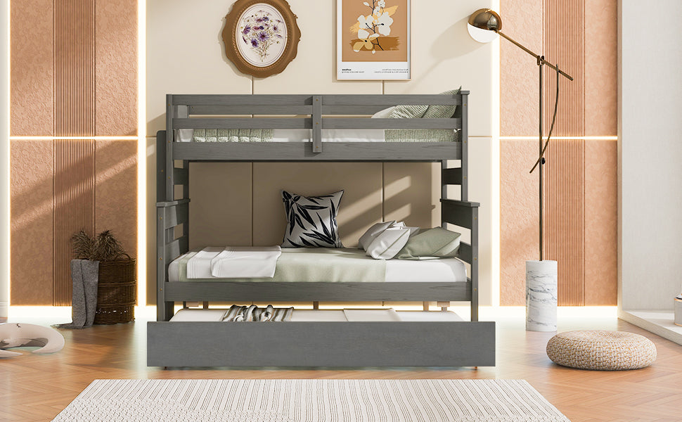 Twin Over Full Bunk Bed Gray