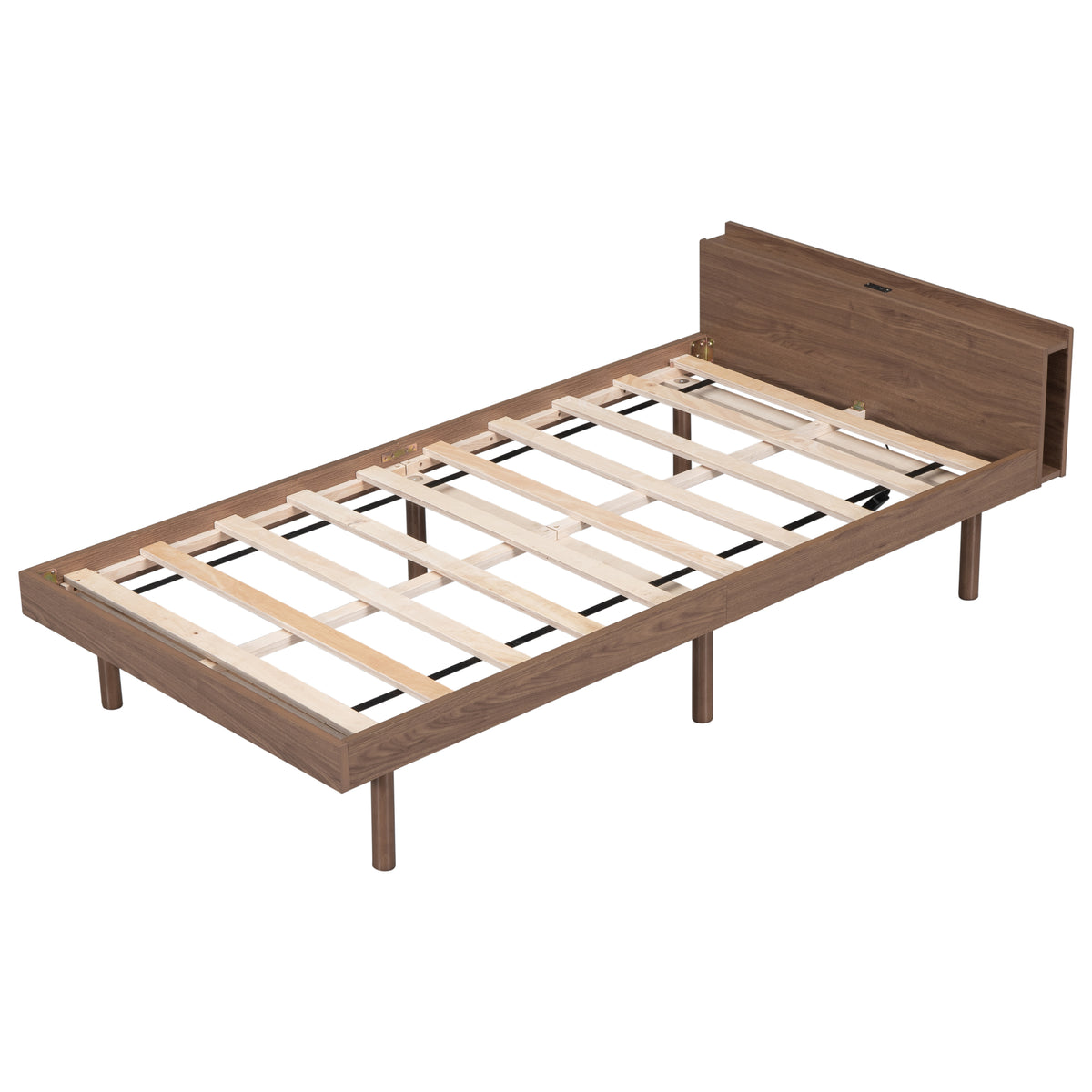 Modern Twin Platform Bed with USB Ports