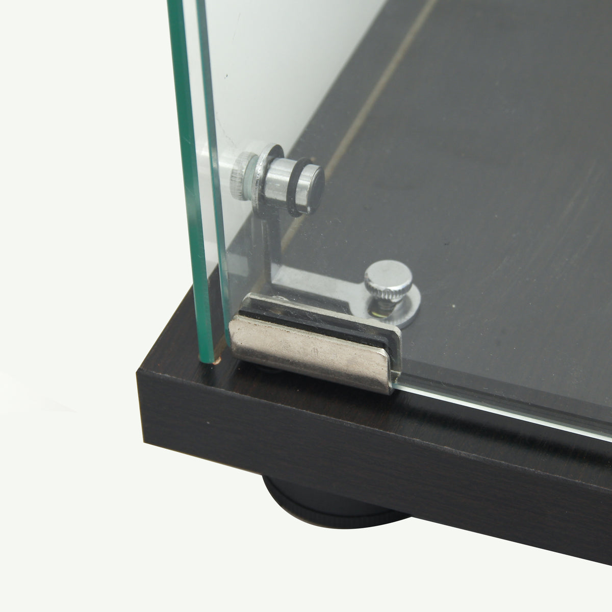 4-Layer LED Glass Display Cabinet Black