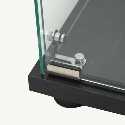 4-Layer LED Glass Display Cabinet Black