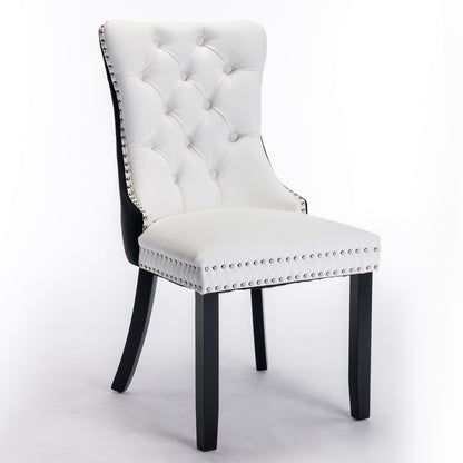 Modern PU Dining Chairs Set of 2 White