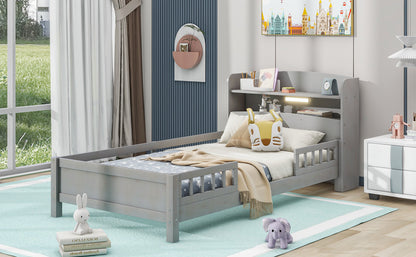 Wood Platform Bed Antique Gray