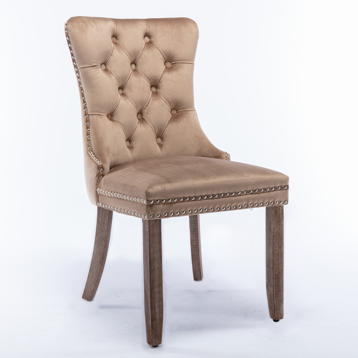 Tufted Dining Chair Set of 2 Khaki