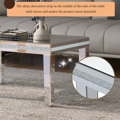 Crystal Base Coffee Table Silver