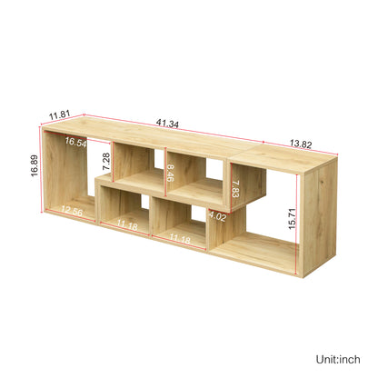 L-Shaped Oak Display Shelf – Modern Storage Unit