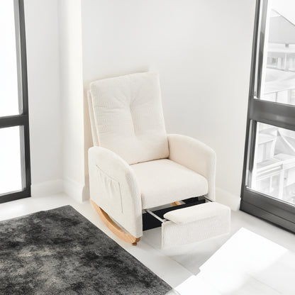 Rocking Accent Chair with Rubber Wood Frame