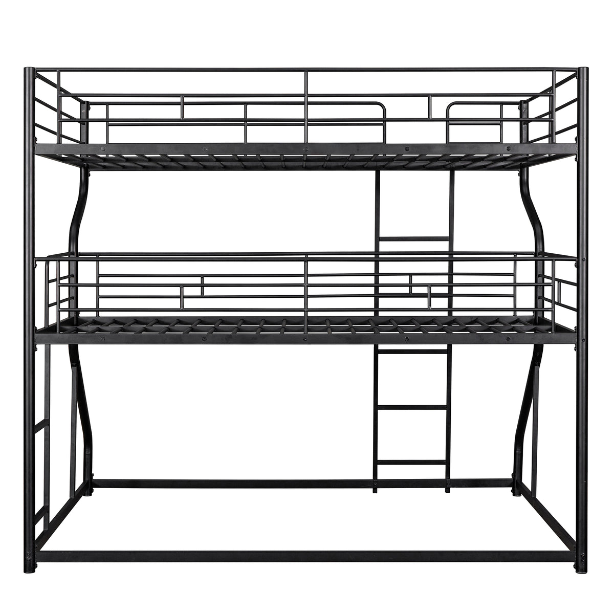 Black Triple Bunk Bed – 3-Tier Space-Saving Metal Frame for Kids & Teens