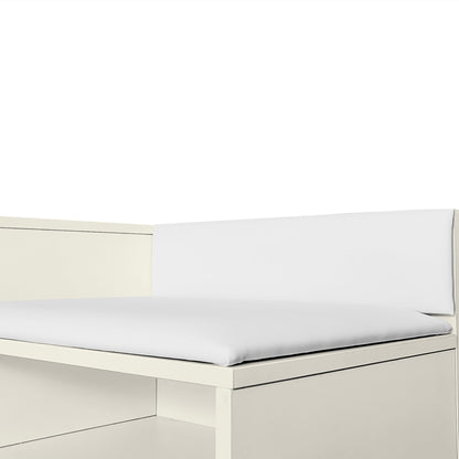 Modern Hidden Storage Bench White Upholstered Seat