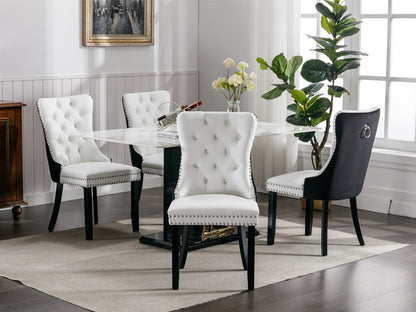 Modern PU Dining Chairs Set of 2 White