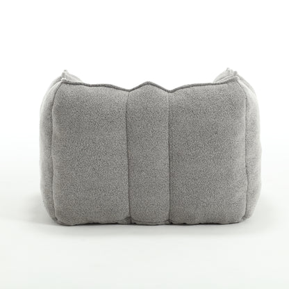 Soft Bean Bag Chair – Beige High-Resilience Foam