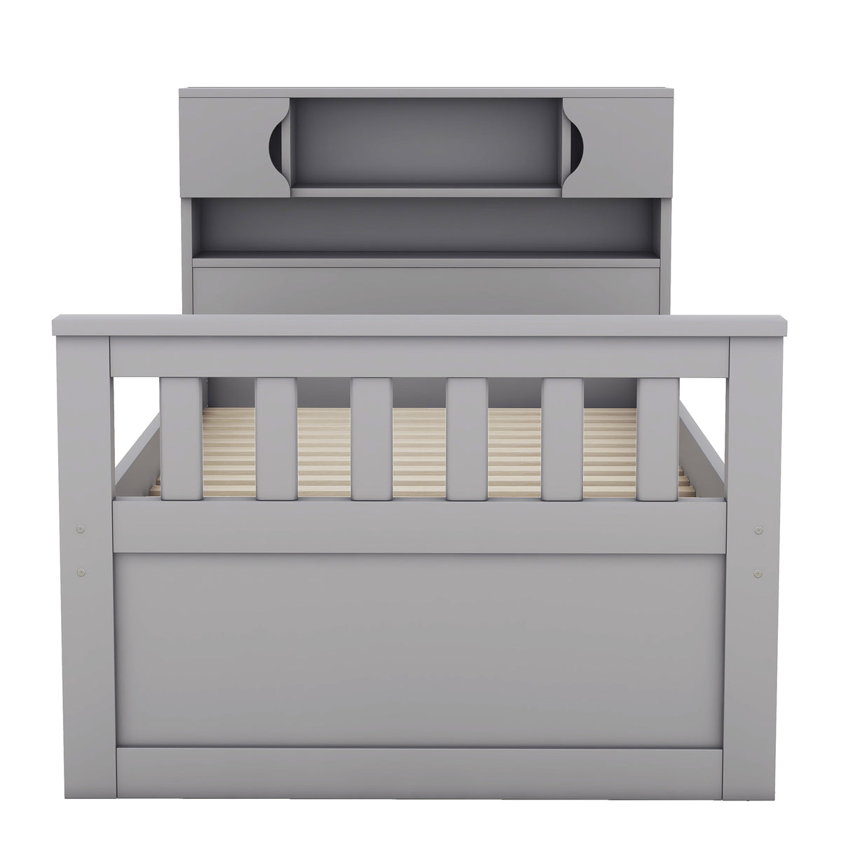 Twin Captain Platform Bed Gray