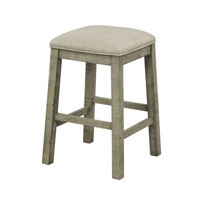 Counter Dining Set with Fabric Stools Green