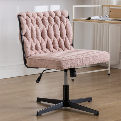 Armless Office Chair – Blush Pink