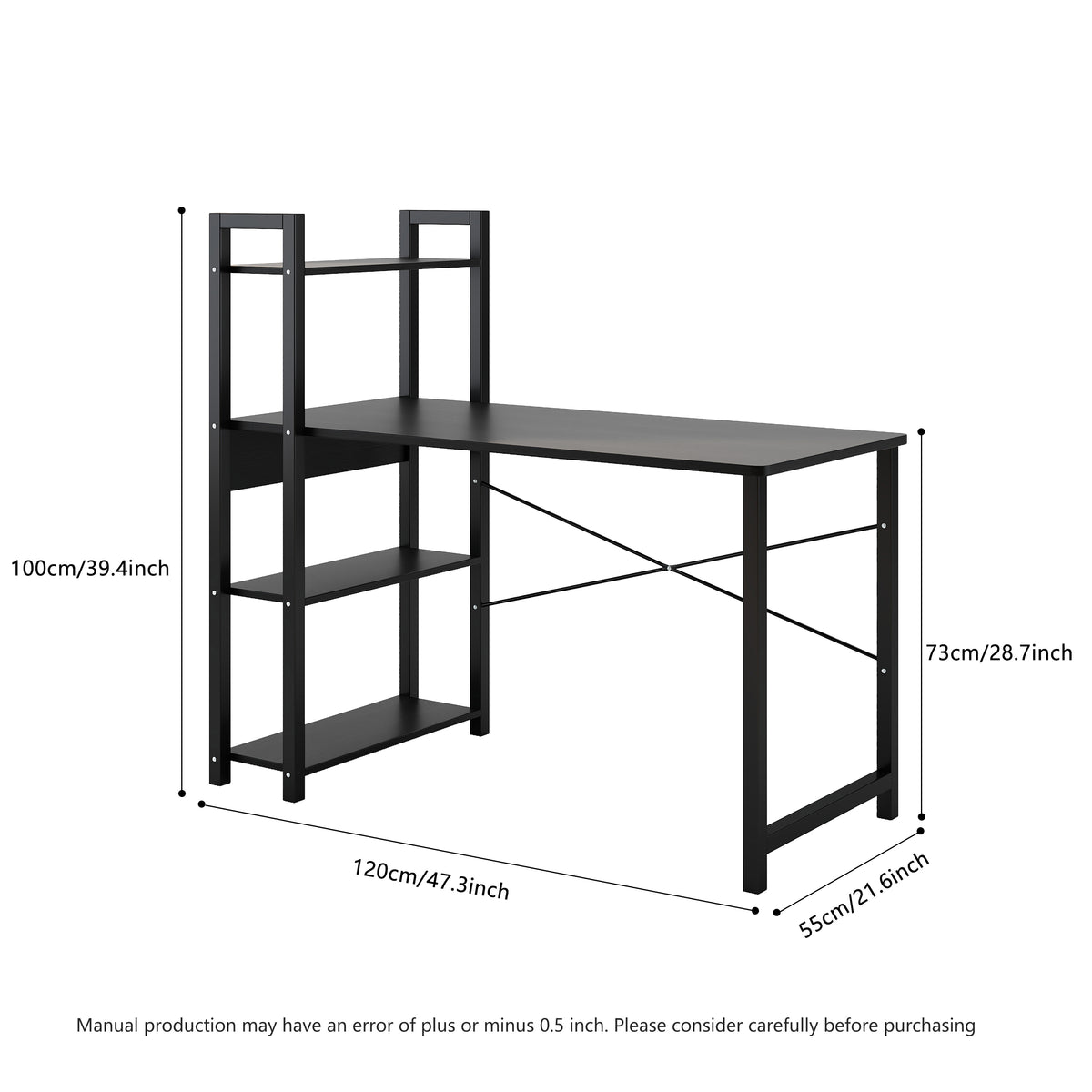 Steel Frame Study Desk – 4 Drawers