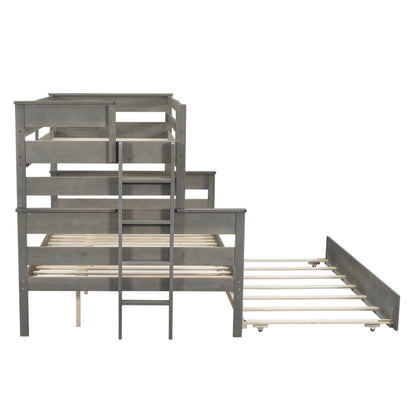 Twin Over Full Bunk Bed Gray