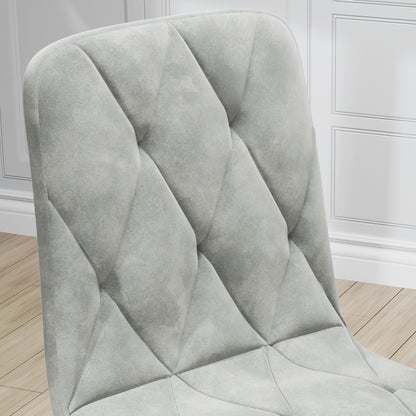 Upholstered Dining Chair Set (4 pcs) – Chrome Legs