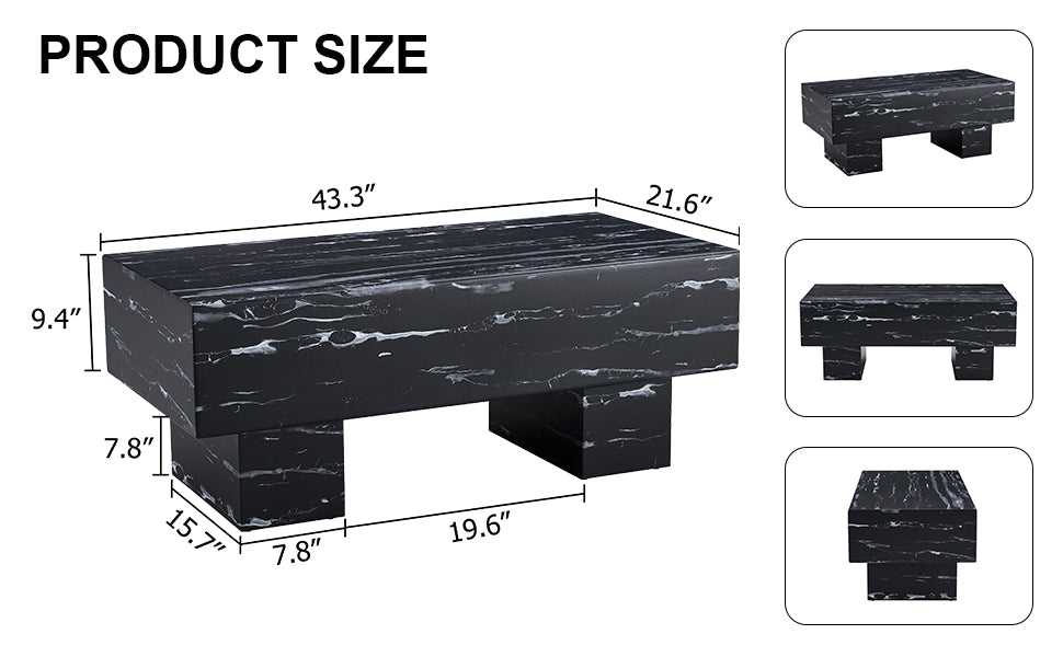 Black Modern Rectangle Coffee Table