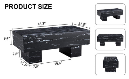 Black Modern Rectangle Coffee Table
