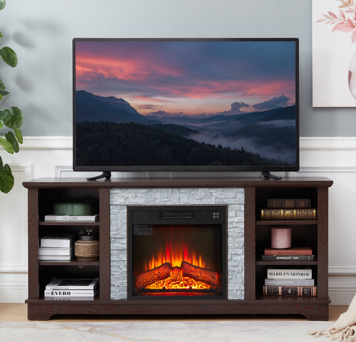 Cherry Wood Media Console – 18”