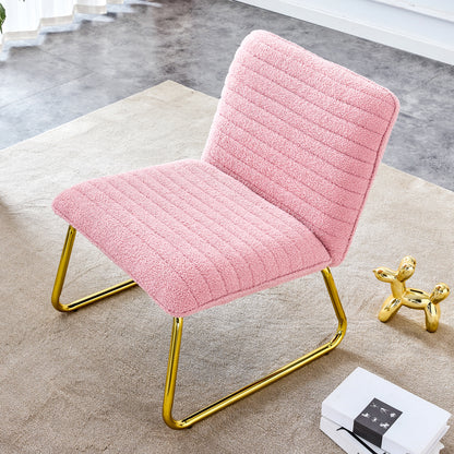 Blush Fabric Accent Chair – Gold Legs