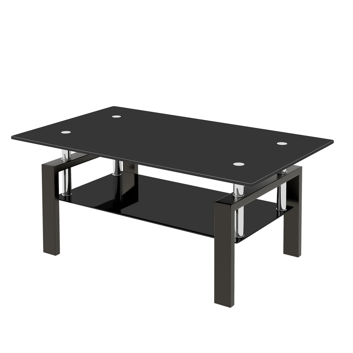 Black Glass Coffee Table – 2 Layer
