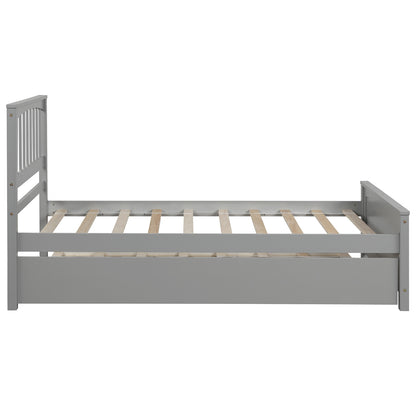 Twin Platform Bed with Trundle Gray