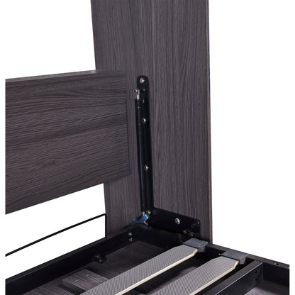 Full Murphy Bed with Wardrobe Gray