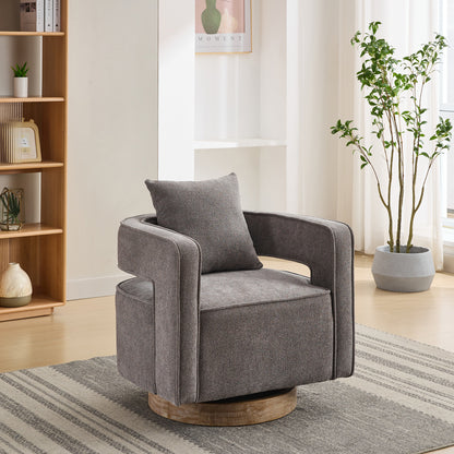 Swivel Accent Chair Charcoal Linen